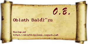 Oblath Balázs névjegykártya