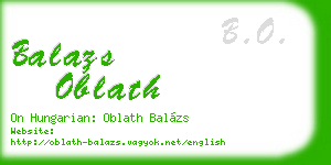 balazs oblath business card